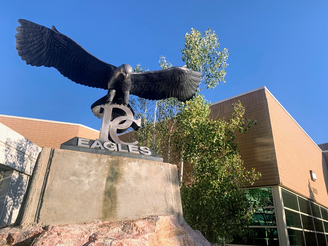 A statue of the PCHS Eagle.